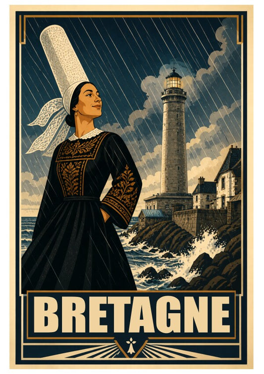 Affiche Bretagne, Fière sous les Tempêtes 70x50 cm