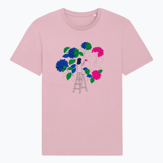 T-shirt Bio Hortensias du Printemps – Coton Biologique Breton