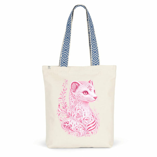 Totebag ethnique Hermine Stylisée Rose - face_0