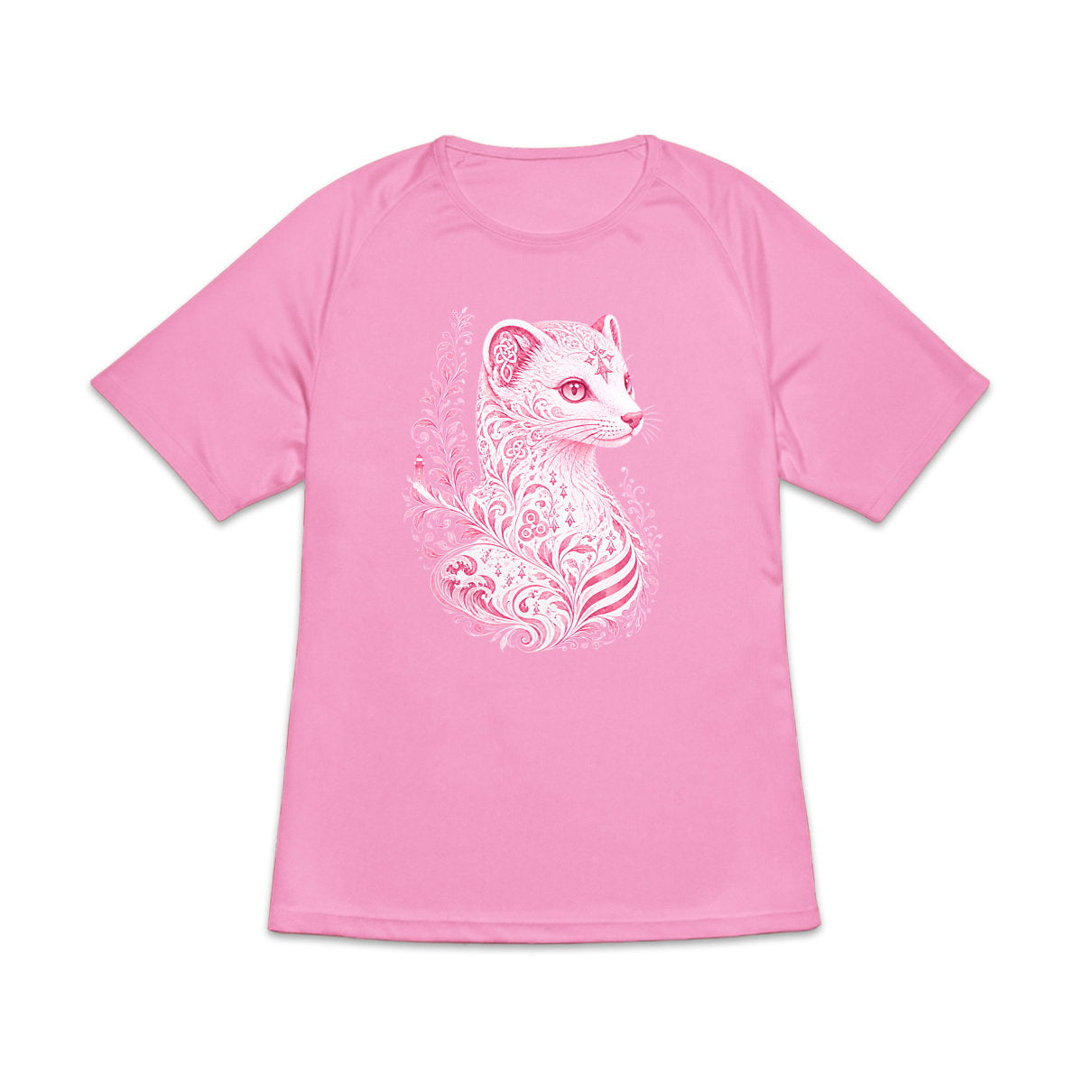 T-shirt de sport recyclé Hermine Stylisée Rose - face_0