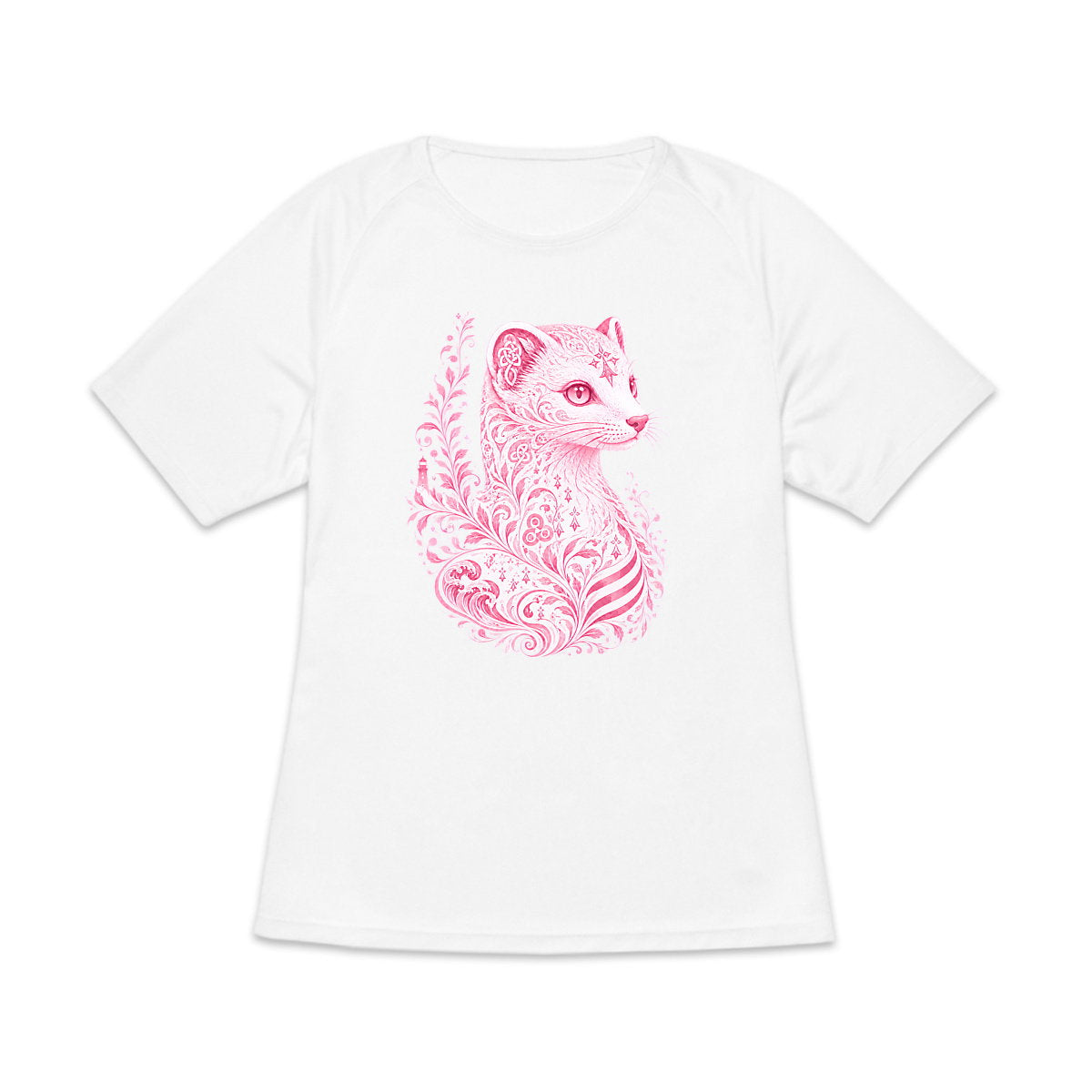 T-shirt de sport recyclé Hermine Stylisée Rose - face_1