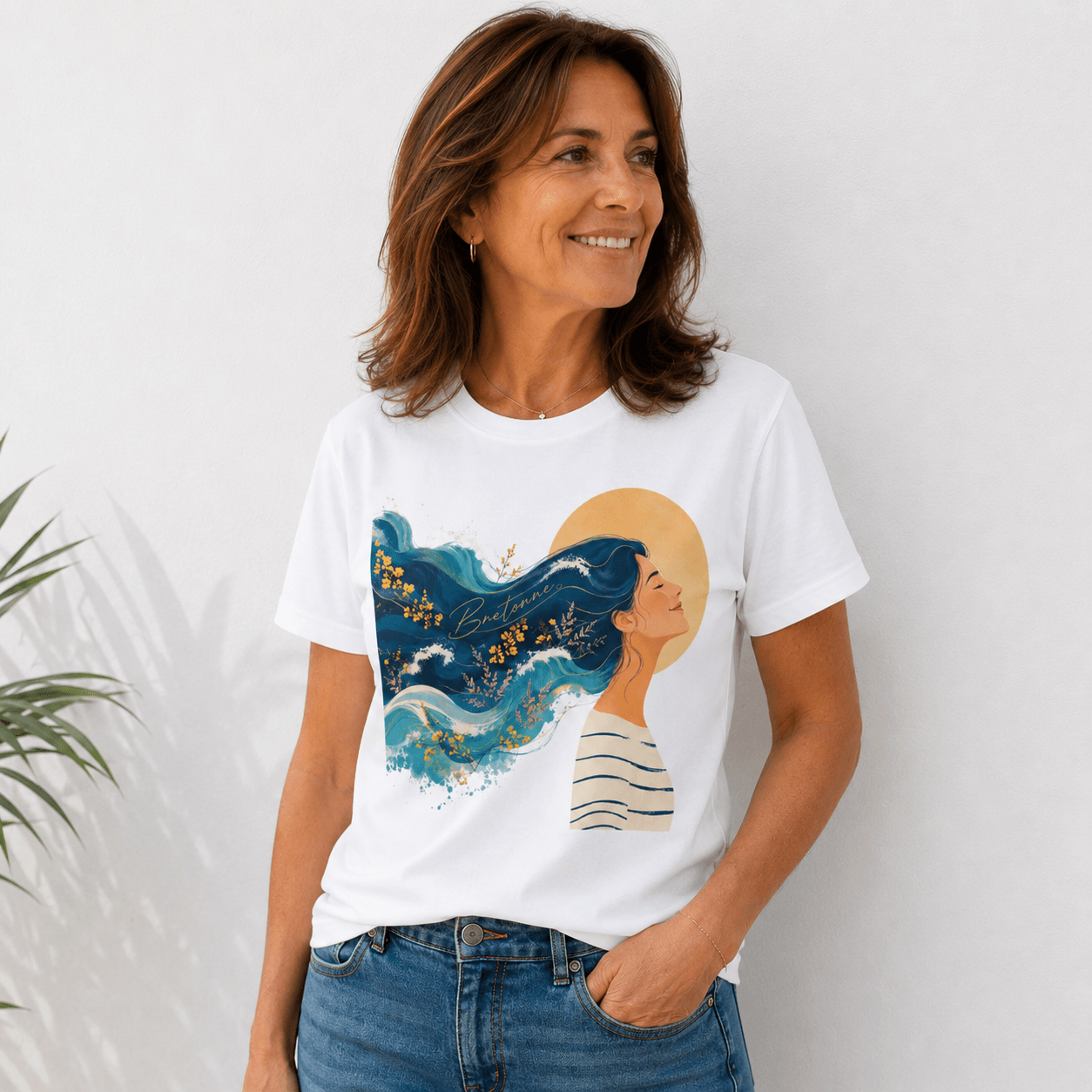 T-shirt Breton « L'Âme des Vagues »