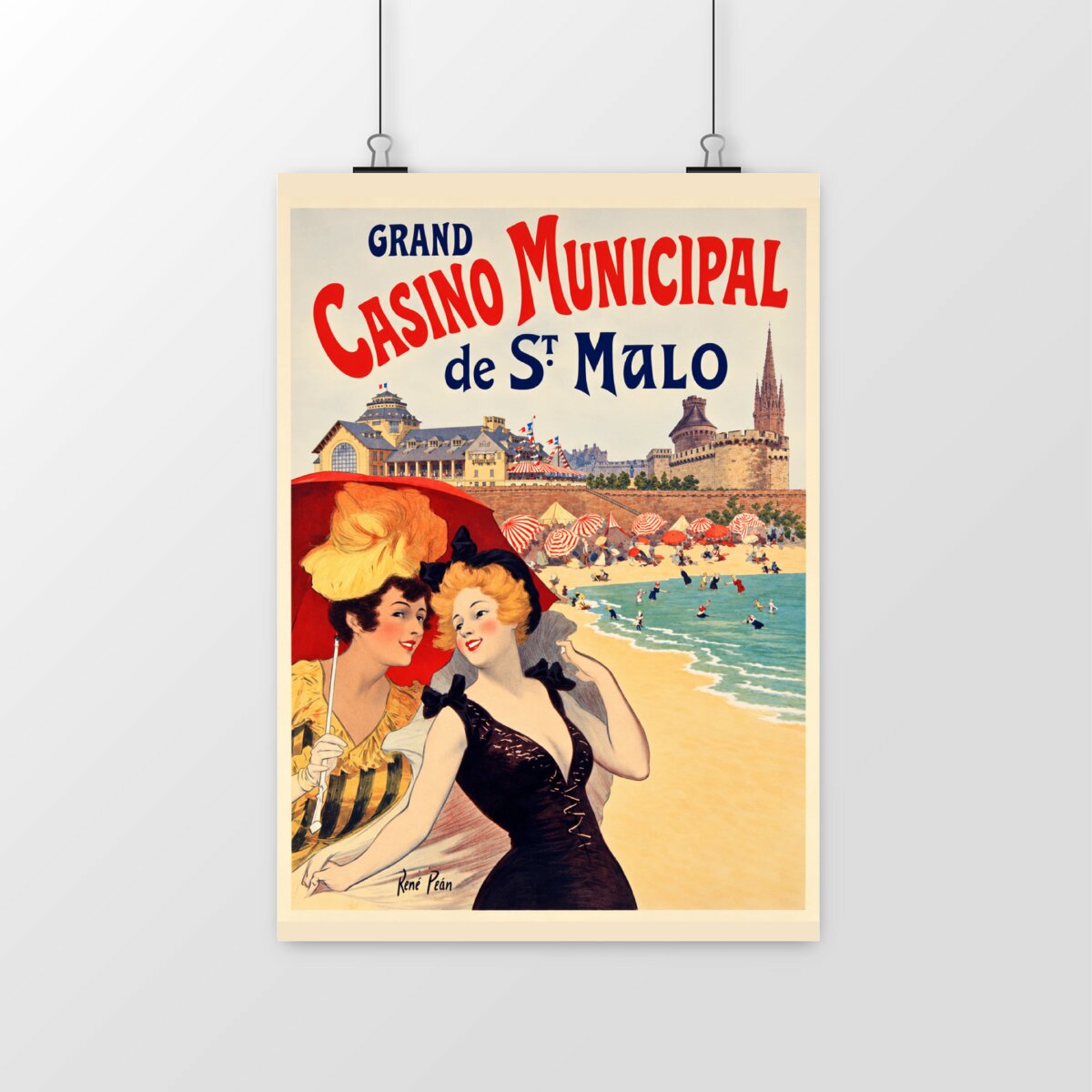 Affiche Vintage Grand Casino Municipal de Saint-Malo – René Péan - portrait