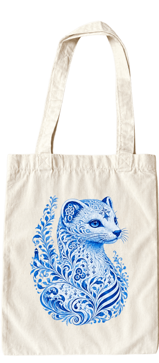 Tote bag breton Hermine stylisée en coton