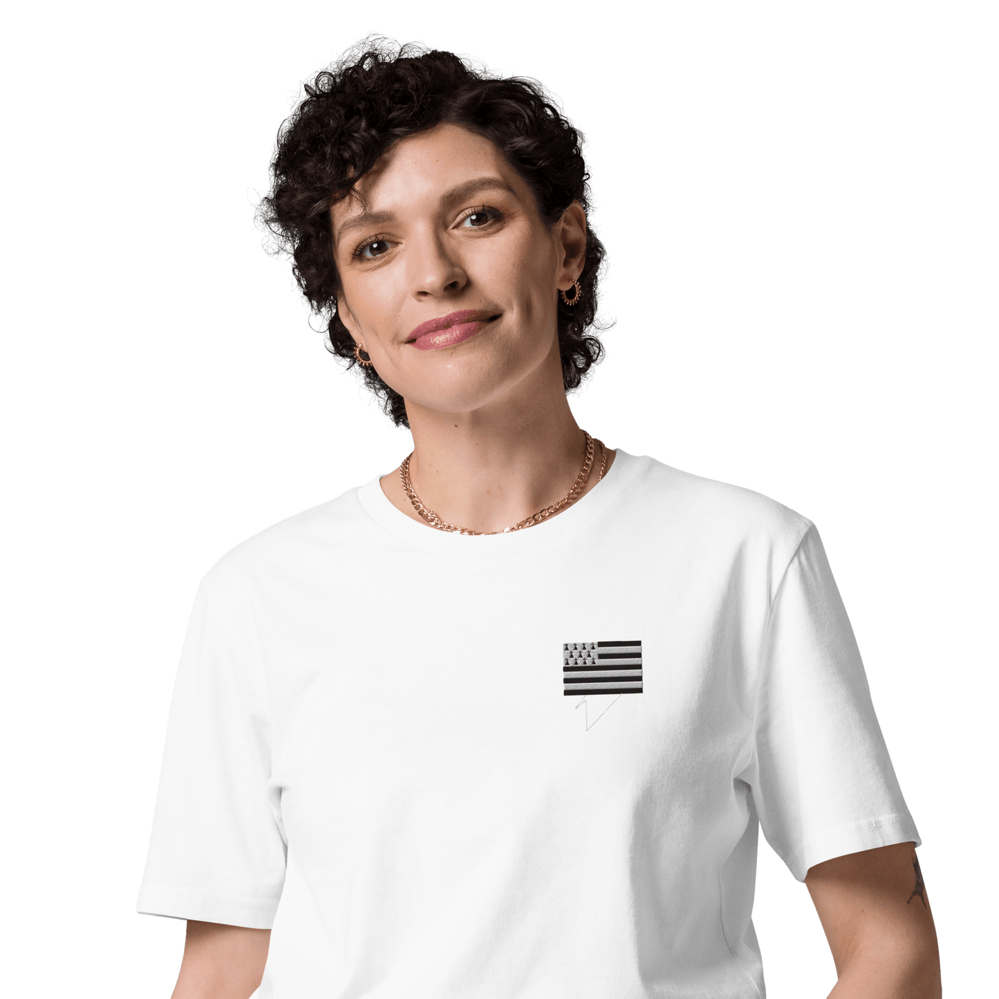 Unisex-T-Shirt mit bretonischer Flagge (bestickt)