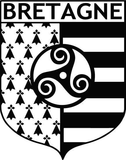 Autocollant Blason Bretagne Gwen - Autocollant BZH