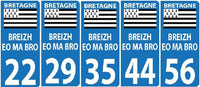 Autocollant Bretagne Plaques Voiture Breizh Ma Bro - Drapeau Breton - Autocollant BZH