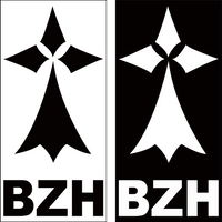 Autocollant Breton BZH Hermine Noire et Hermine Blanche - Autocollant BZH