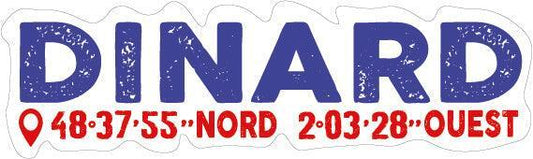 Autocollant Breton Dinard Latitude et Longitude - Autocollant BZH