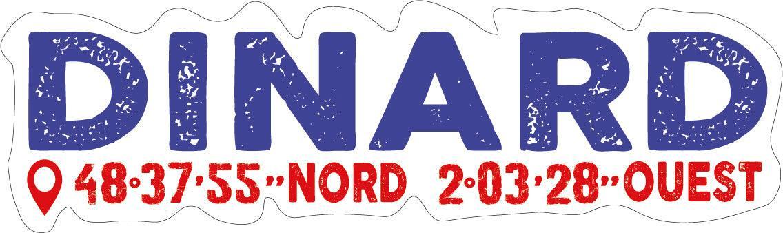 Autocollant Breton Dinard Latitude et Longitude - Autocollant BZH