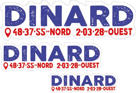 Autocollant Breton ville de Dinard avec ses coordonnées Latitude & Longitude