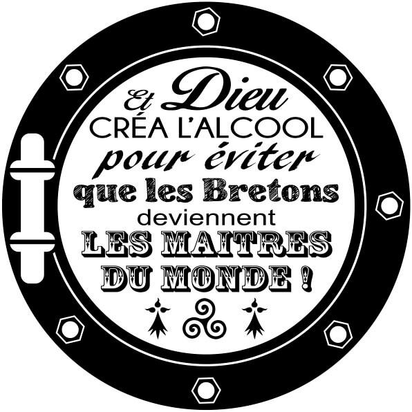 Autocollant Breton Et Dieu Créa L'Alcool