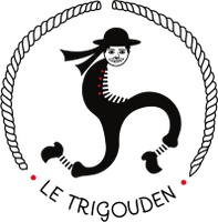 Autocollant Breton Le TriGouden en Noir & Blanc cordé