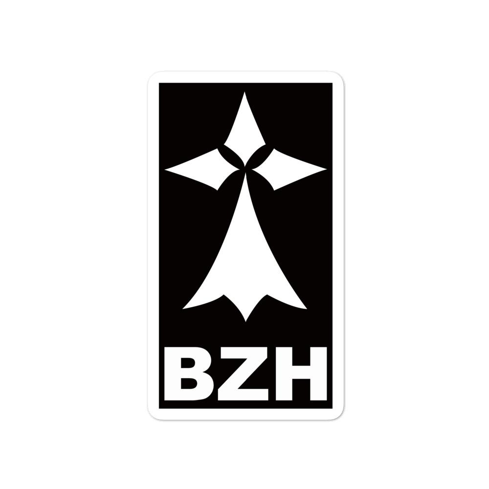 Autocollant Breton Noir Hermine BZH Autocollant BZH