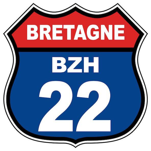 Autocollant Breton Route 66 Bretagne BZH 22