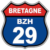 Autocollant Breton Route 66 Bretagne BZH 29