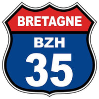 Autocollant Breton Route 66 Bretagne BZH 35