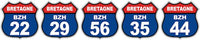 Autocollant Breton Route 66 Bretagne BZH (22,29,35,44,56)