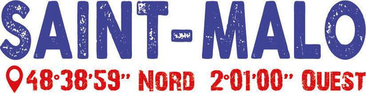 Autocollant Breton Saint Malo Latitude & Longitude - Autocollant BZH