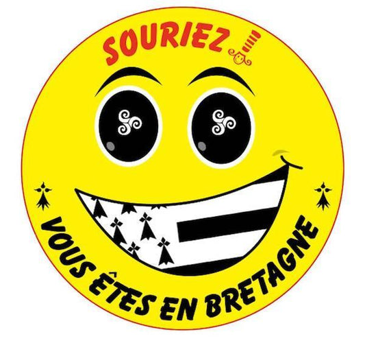 Autocollant Breton Smiley Bretagne - Autocollant BZH