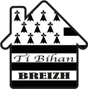 Autocollant Breton Ti Bihan Breizh 5x5 Cm - Autocollant BZH