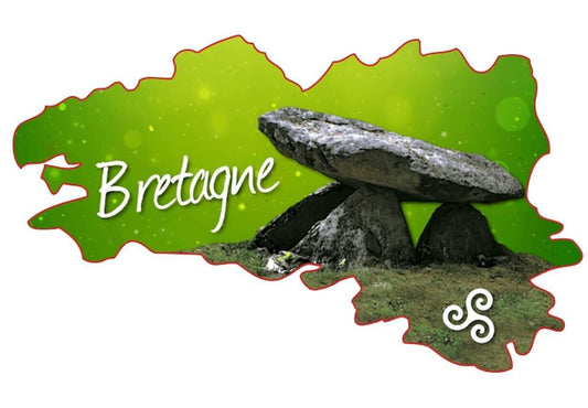 Autocollant Carte de Bretagne Menhir - Autocollant BZH