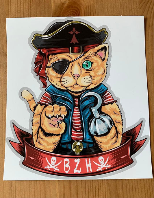 Autocollant Chat Pirate BZH - Autocollant BZH