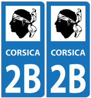 Autocollant Corsica 2B Plaques Voiture