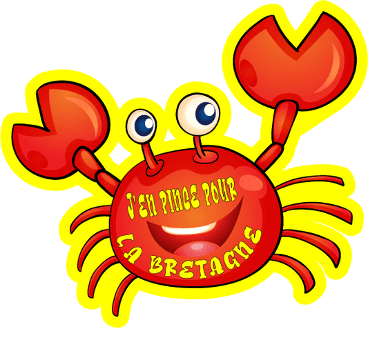 Autocollant Crabe J'en Pince pour la Bretagne - Autocollant BZH