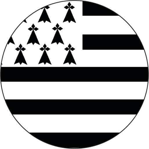 Autocollant Drapeau Breton Rond - Autocollant BZH