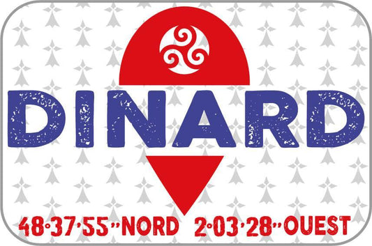 Autocollant Hermines Dinard Latitude & Longitude - Autocollant BZH