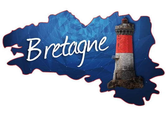 Autocollant Phare Carte de Bretagne - Autocollant BZH