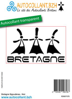 Autocollant Transparent Bretagne Bigoudènes Noir