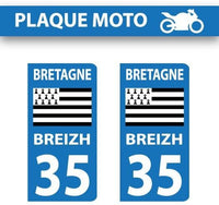 Autocollants BREIZH 35 plaques Moto