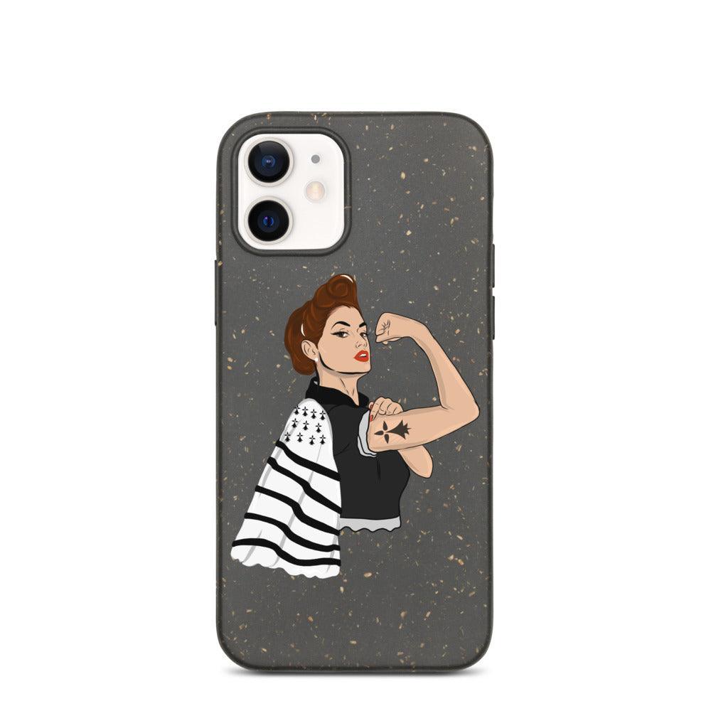 Coque iPhone biodégradable Bretonne Powerfull - Autocollant BZH