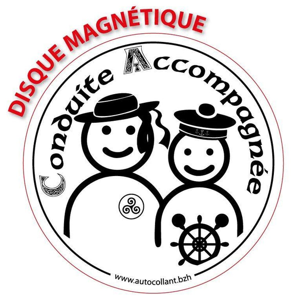 Disque Magnétique Conduite Accompagnée Bretons - – Autocollant BZH