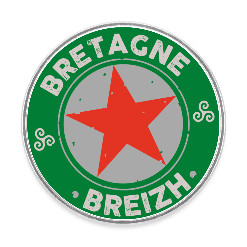 Magnet rond Bretagne Breizh au look capsule de bière - Autocollant BZH