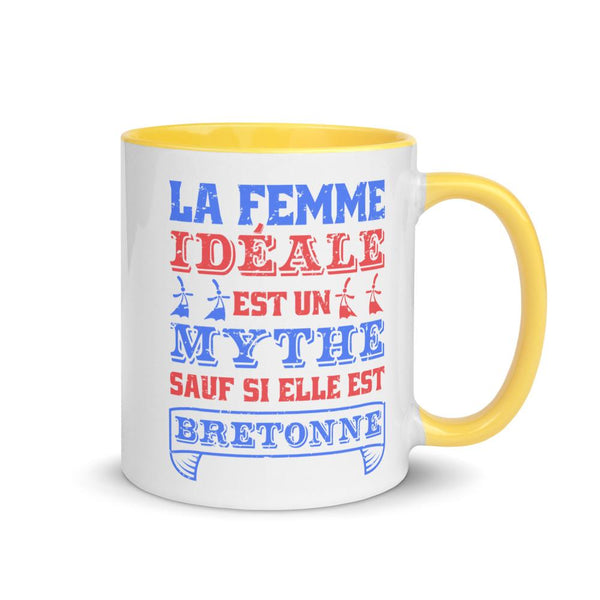 mug breton Coloré La Femme Idéale est un Mythe sauf si elle est Bretonne