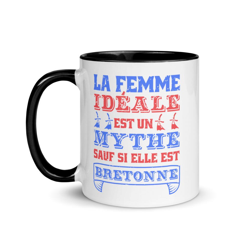 mug breton Coloré La Femme Idéale est un Mythe sauf si elle est Bretonne