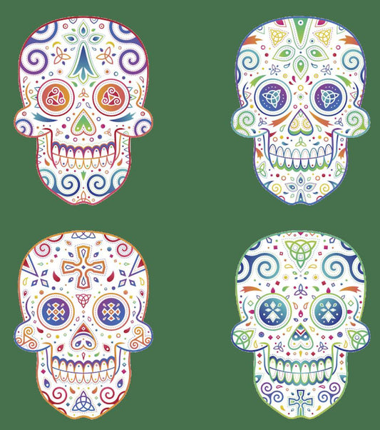 Planche 4 petits Autocollants BREIZH SKULL - Autocollant BZH