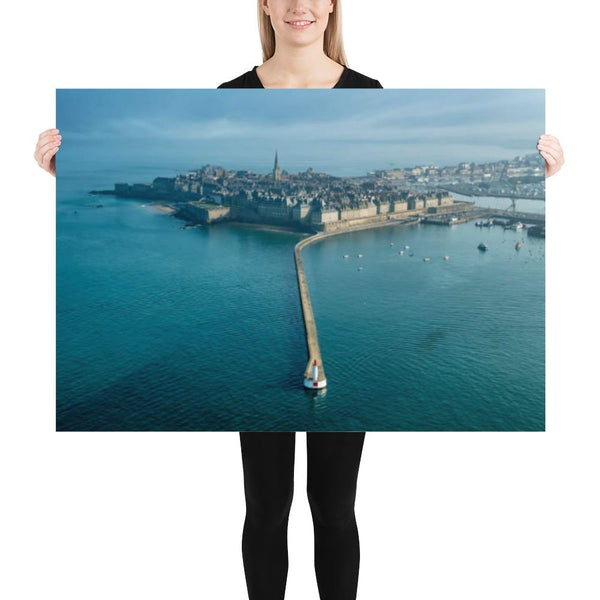 Poster Saint Malo et de ses remparts vus du ciel.