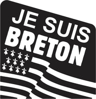 Sticker Breton Je suis Breton Drapeau Breton Oblique - Autocollant BZH