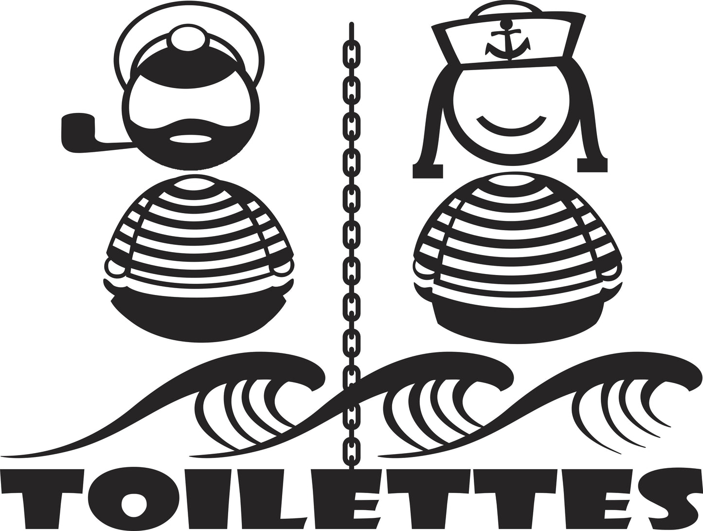 Sticker Breton Porte Design Couple Breton Toilettes