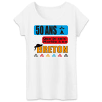T-Shirt Breton Anniversaire de Mariage 5O ANS Bretonne Blanc