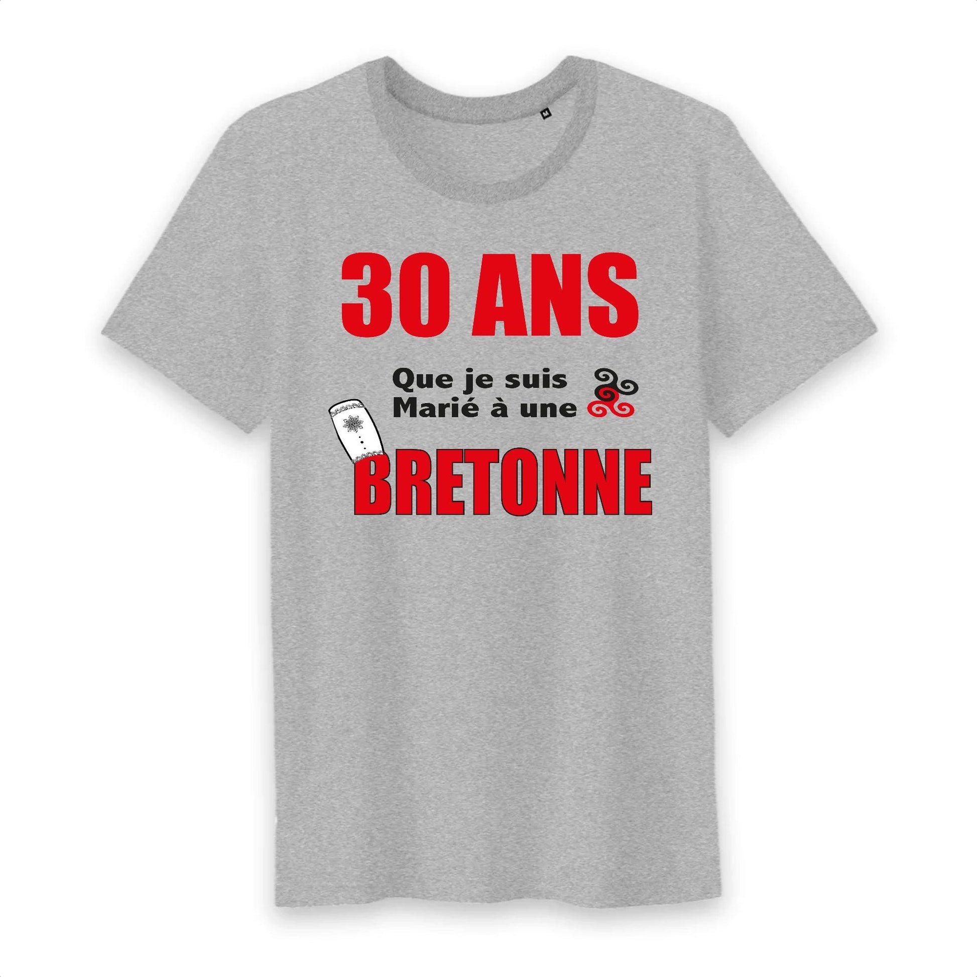  T-shirt Breton Anniversaire Mariage Triskells Entrelacés Gris