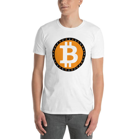 Tee-shirt Homme manches courtes avec visuel Bitcoin avec des symboles Bretons