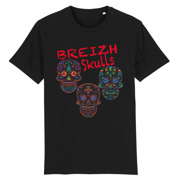 Tee-shirt Breton Bio Breizh Skulls
