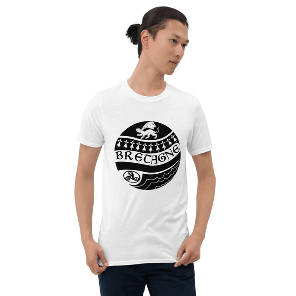 Tee-shirt Breton Blanc Hermines Triskell Vagues