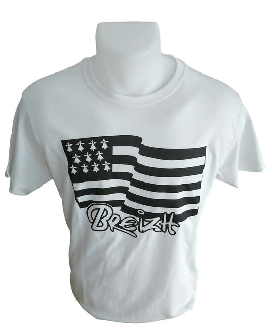 Tee-Shirt Breton Drapeau Breton Vague Breizh - Autocollant BZH