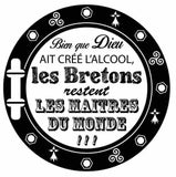 Tee-Shirt Breton humoristique Bien Que Dieu Ait Créé L'Alcool
